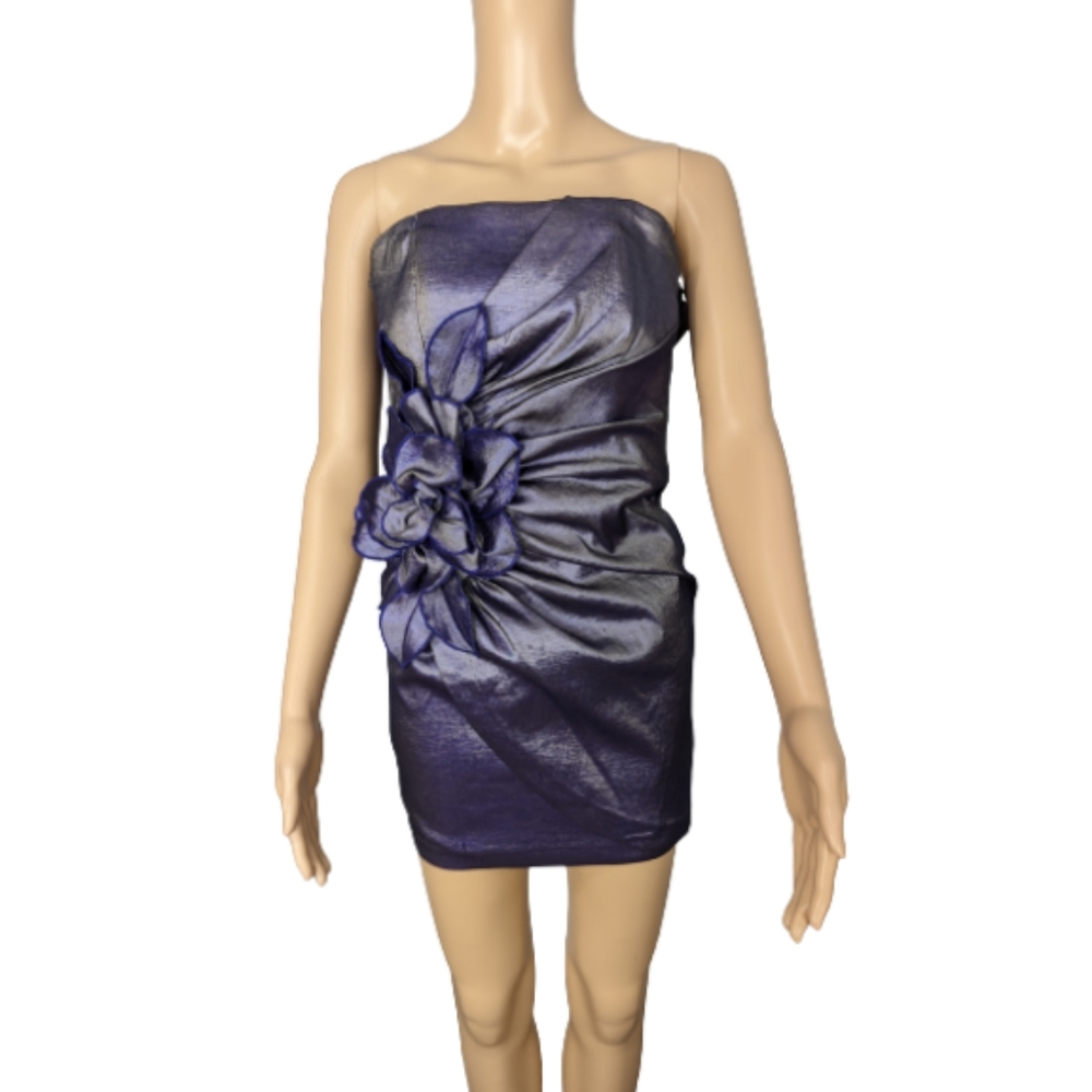 Jessica McClintock Vintage Iridescent Purple Strapless Dress 2